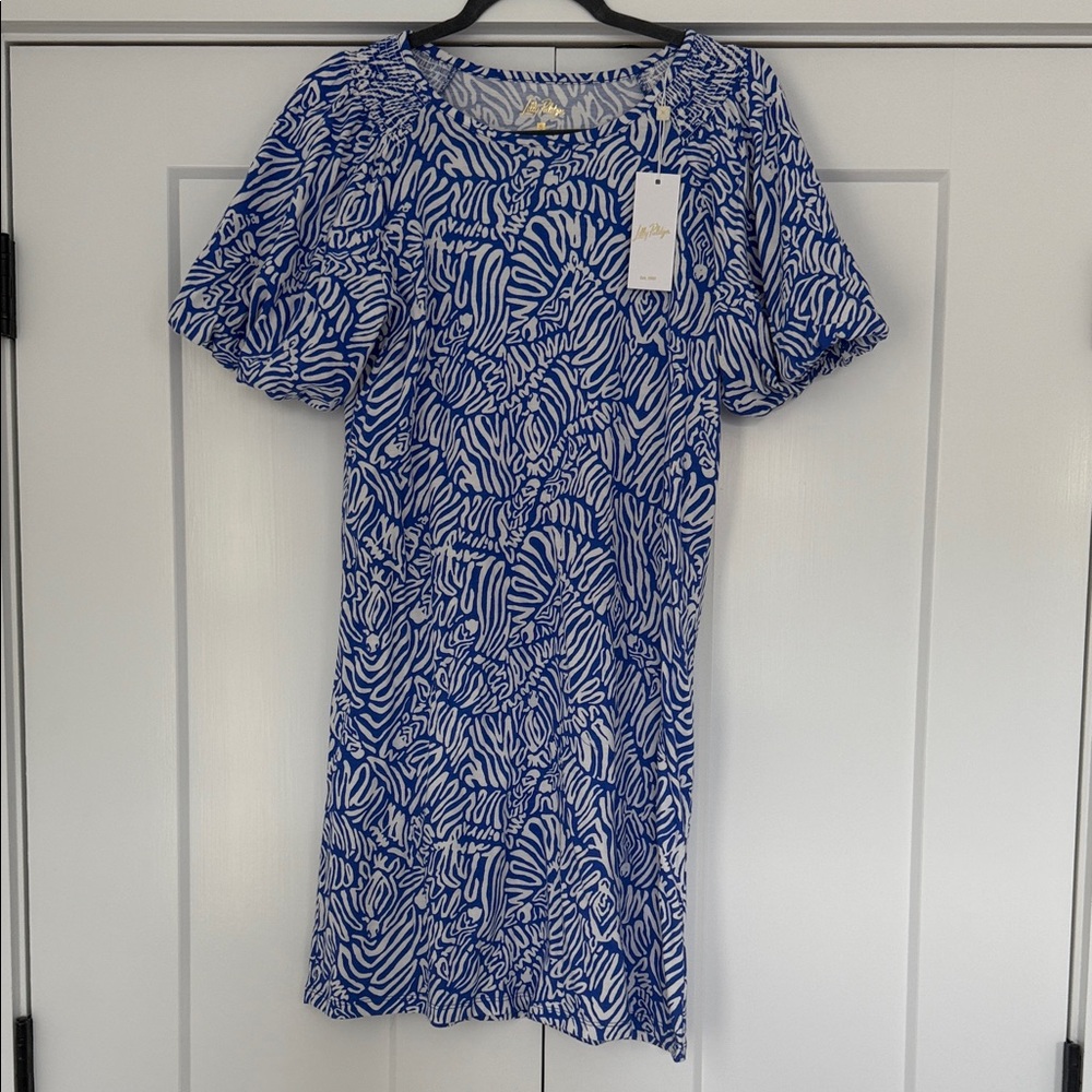 NWT Lilly PulitzerPrint Mini Dress in Blue and White